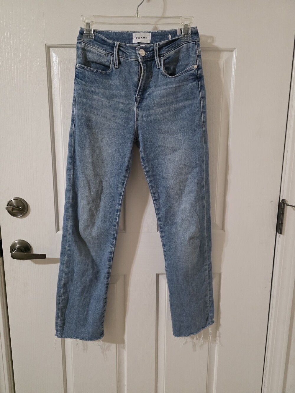 Frame Denim Le High Straight Crop Jeans - Light Blue
